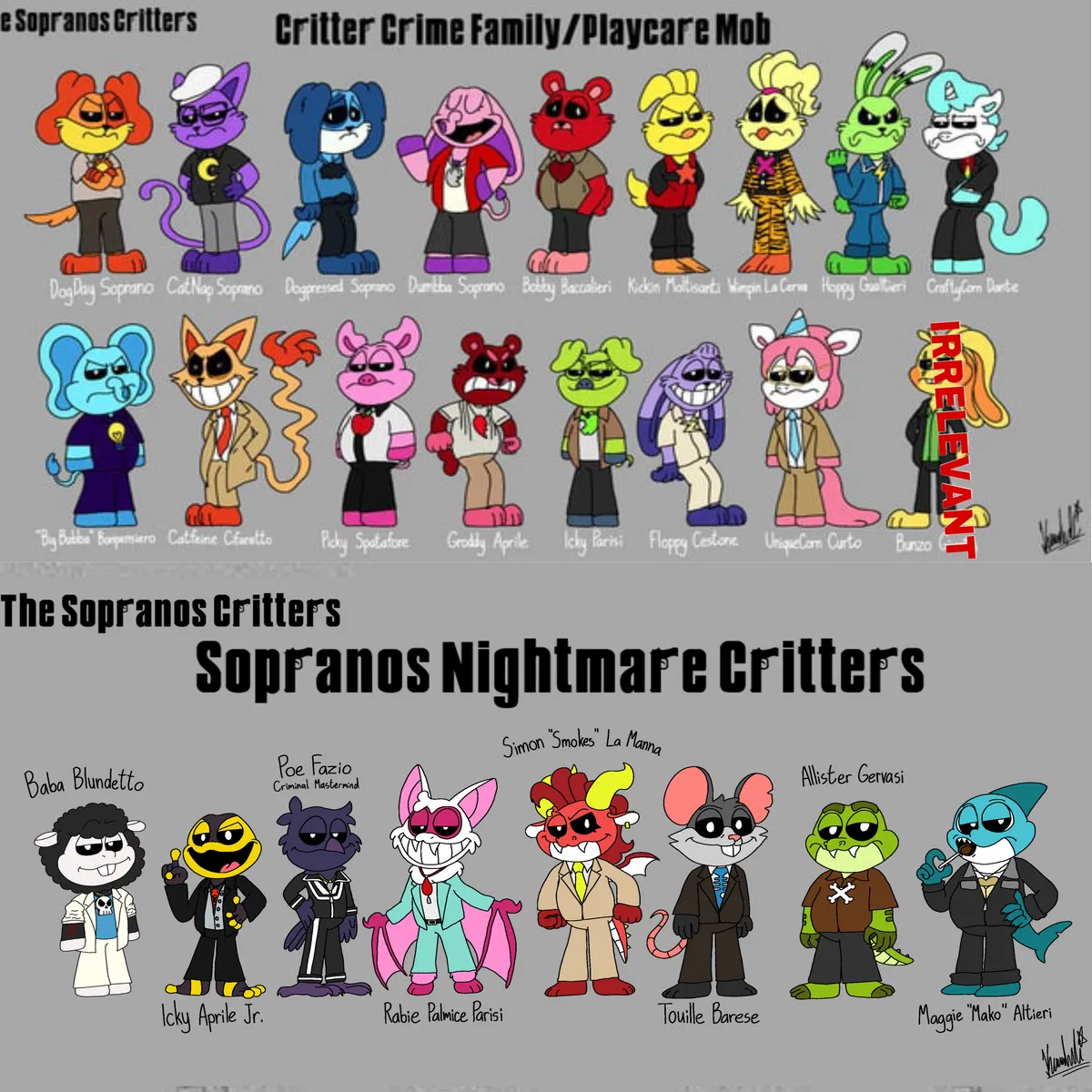 Avatar of Smiling critters, Frowing critters, nightmare critters and daydream critters the sopranos 