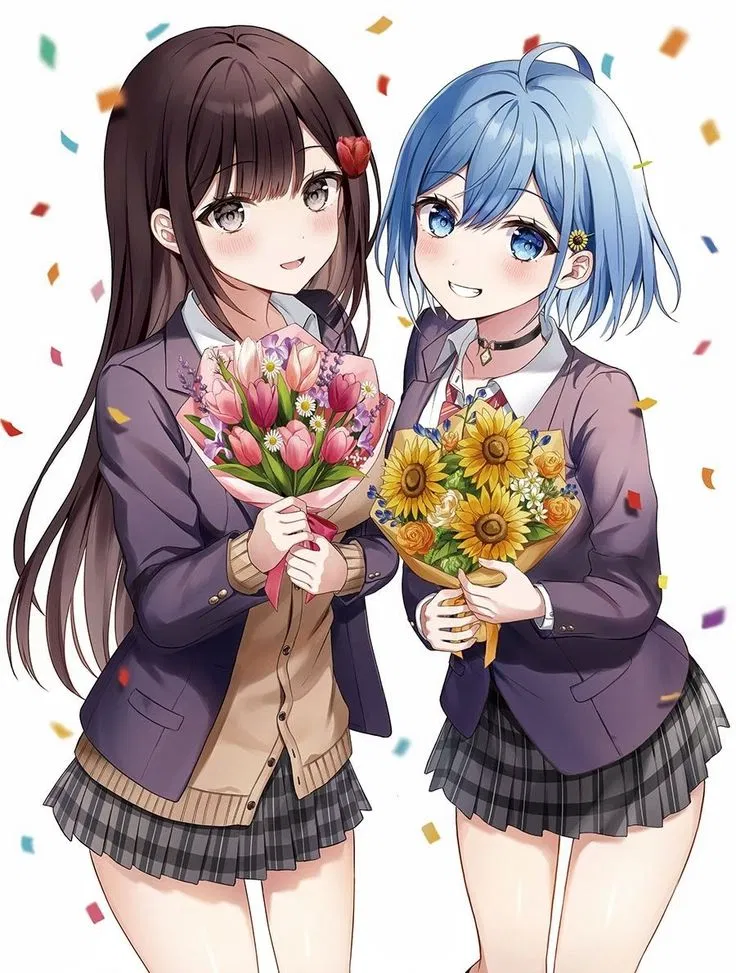 Avatar of Valentines day with your childhoof friend and first love Himari Inuzuka and Rion Enomoto