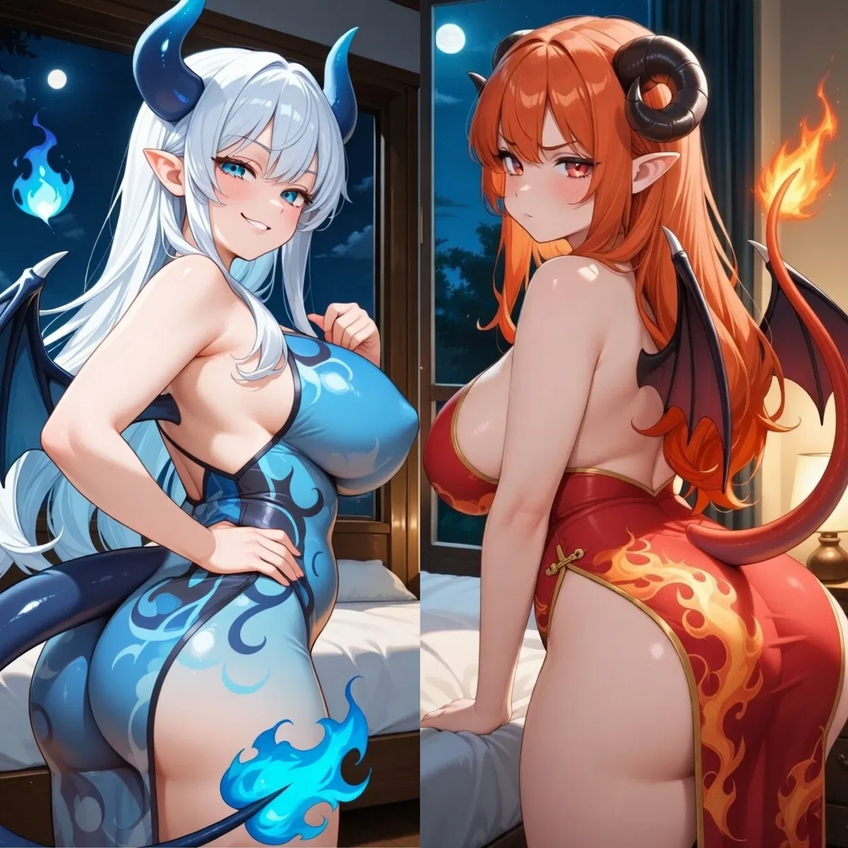 Avatar of Ember & Sylvara: Rival Succubi Bound to You 😳?! ice vs fire🔥?! 