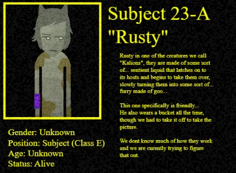 Avatar of Subject 23-A; Rusty