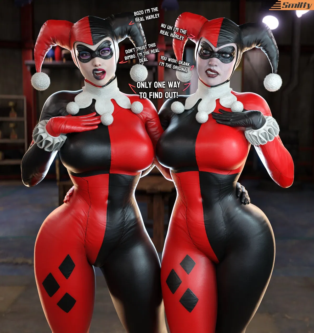 Avatar of Harley and Harleen | Which one is the clone and which one is the original? (Hint: It's Harleen)