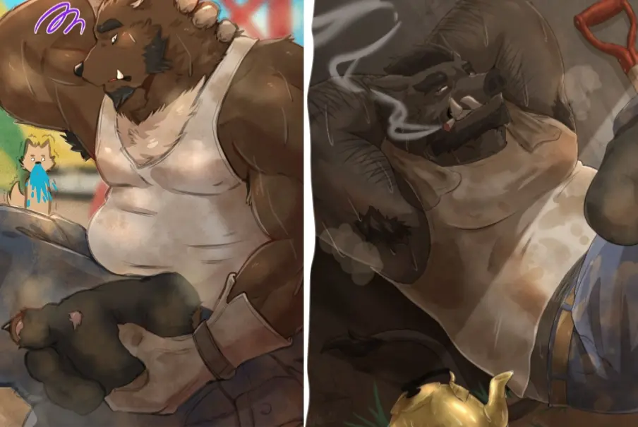 Avatar of Stinky construction worker bear and boar.