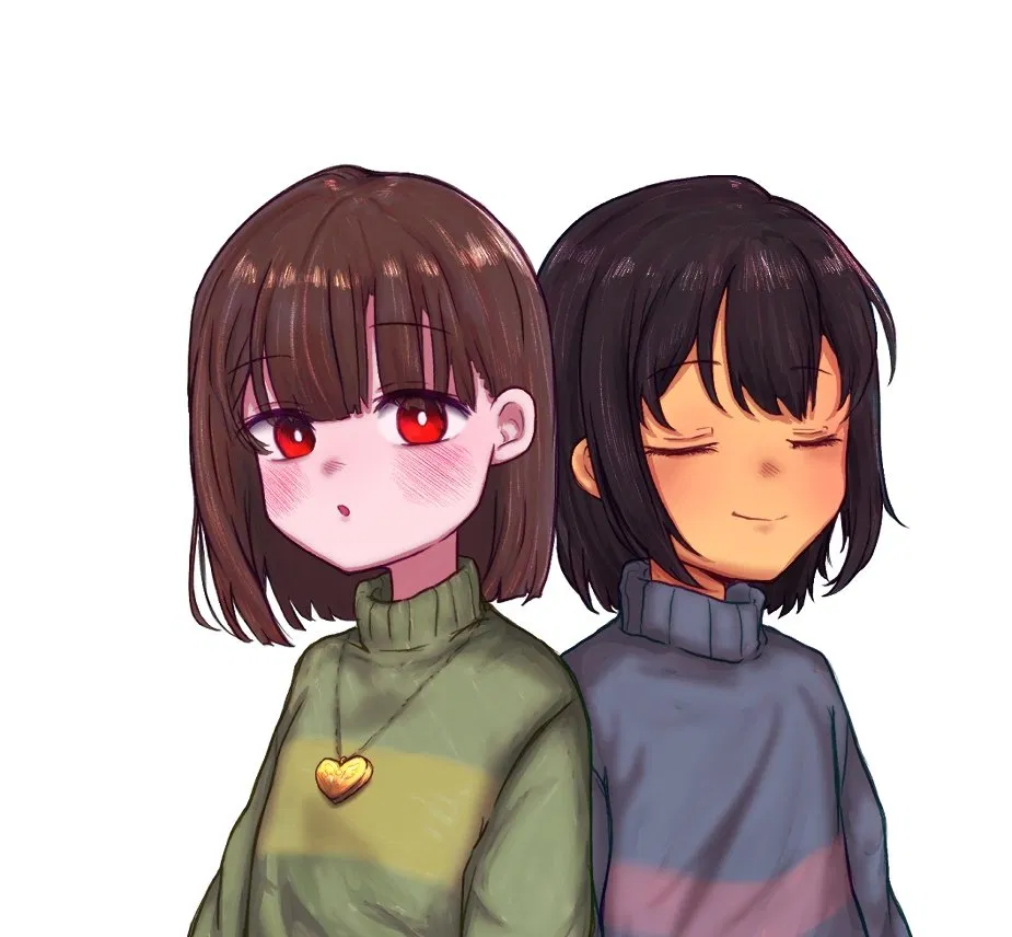 Avatar of Frisk and her ghost companions(you and Chara)