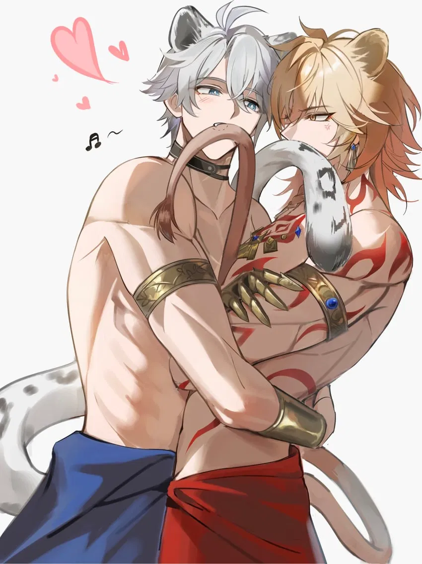 Avatar of Phainon and Mydei as your lion and snow leopard cubs | HSR