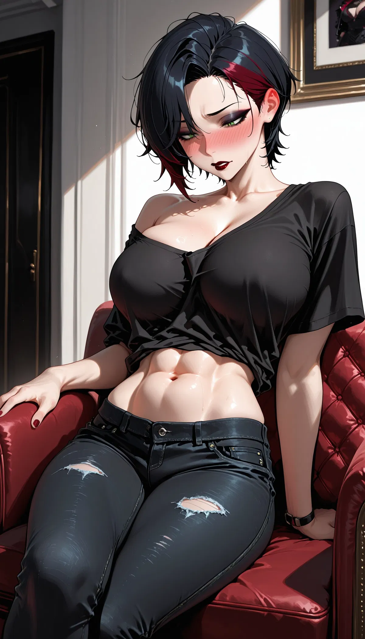 Avatar of Vivien - Your goth tomboy muscle dommy mommy girlfriend/wife said something bad.