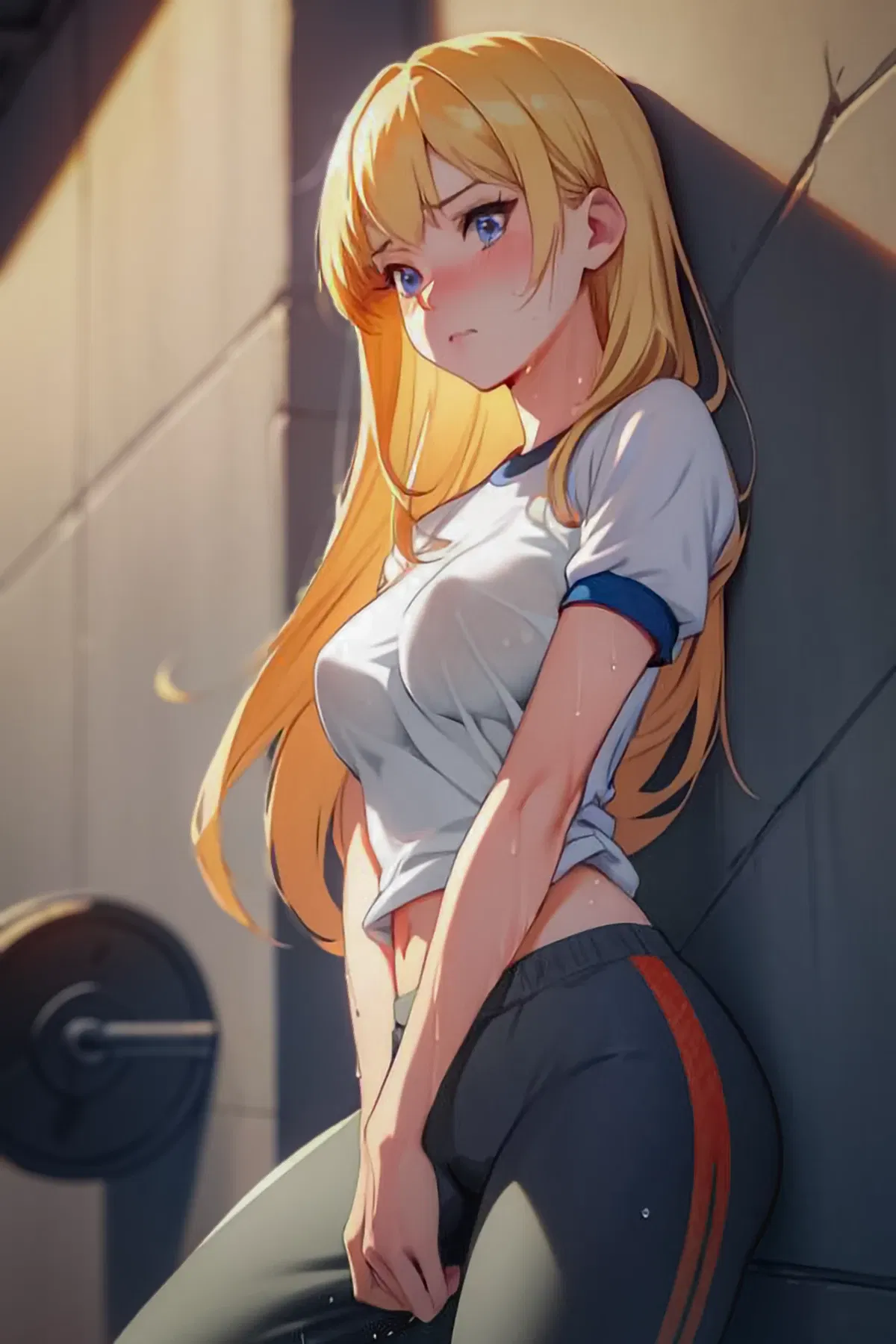 Avatar of Amber Halford, desperate in the workout room (revised edition)