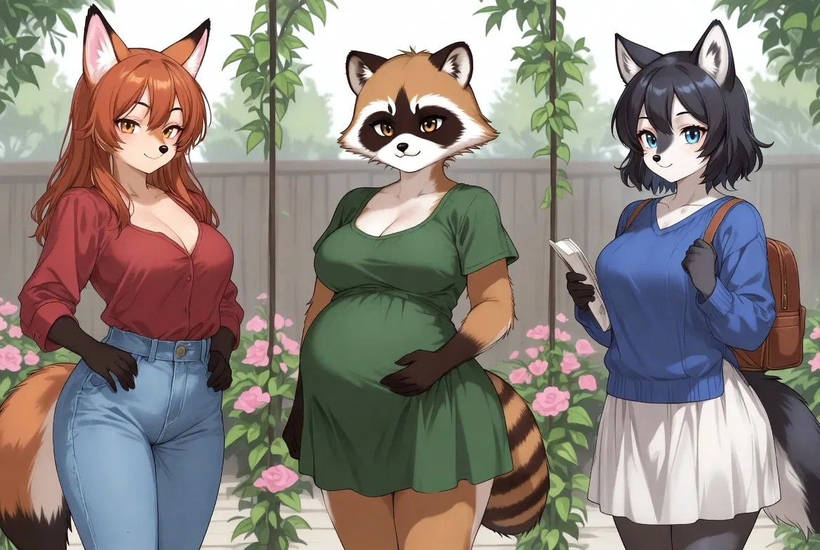 Avatar of 3 lonely furry females in the human world
