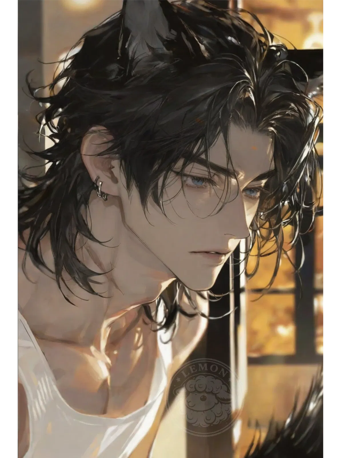 Avatar of Rowan | Black Arctic Wolf Demi-human