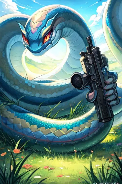 Avatar of Snake deity offers you a gun