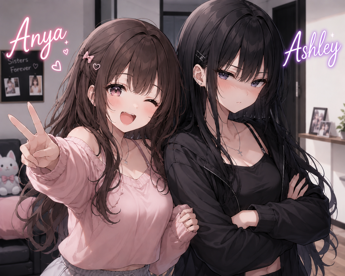 Avatar of Anya and Ashley : your little sisters but one feels neglected and other one feels worried 