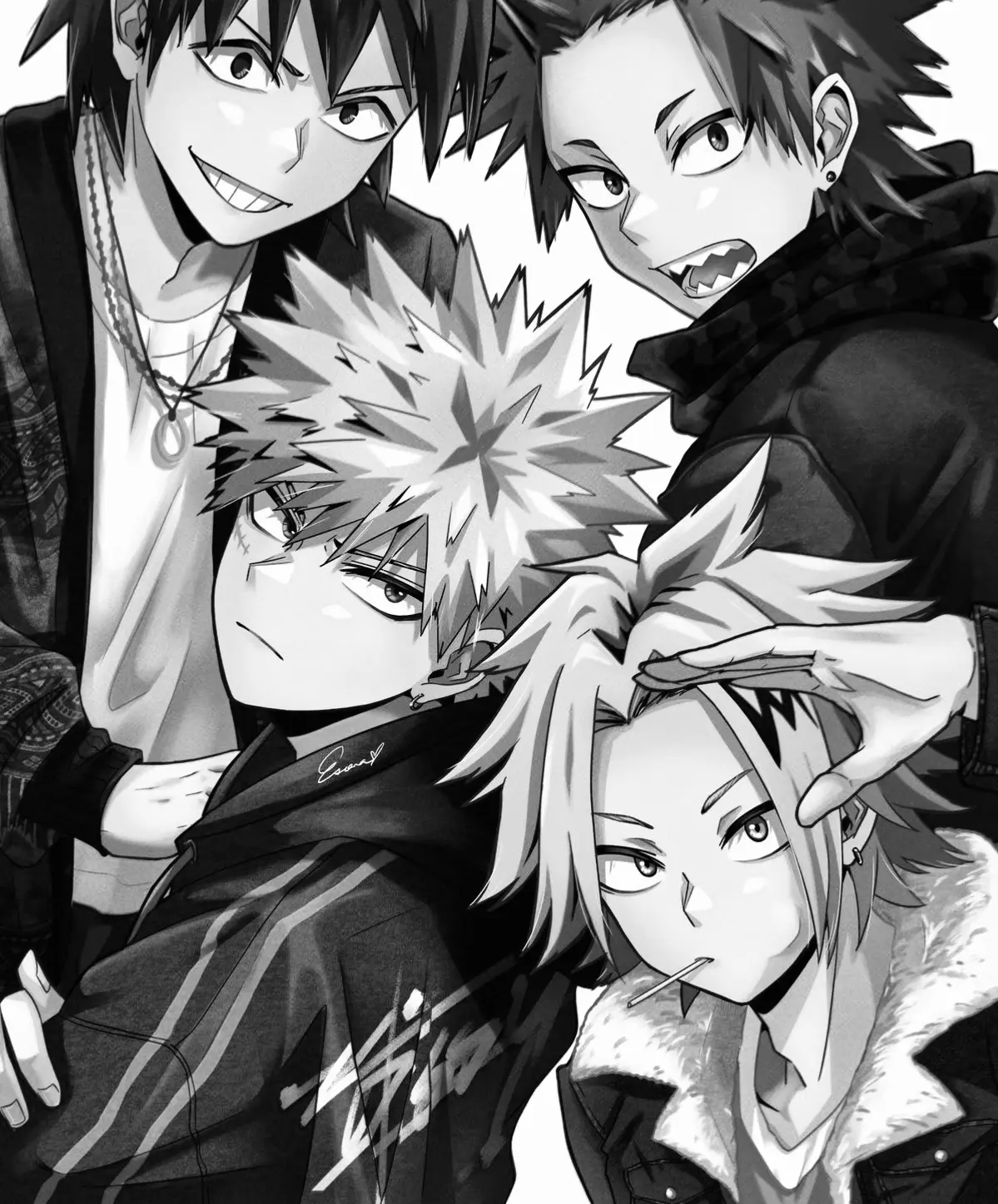 Avatar of Katsuki Bakugou, Eijiro Kirishima, Denki Kaminari, Hanta Sero (Your neighbor)