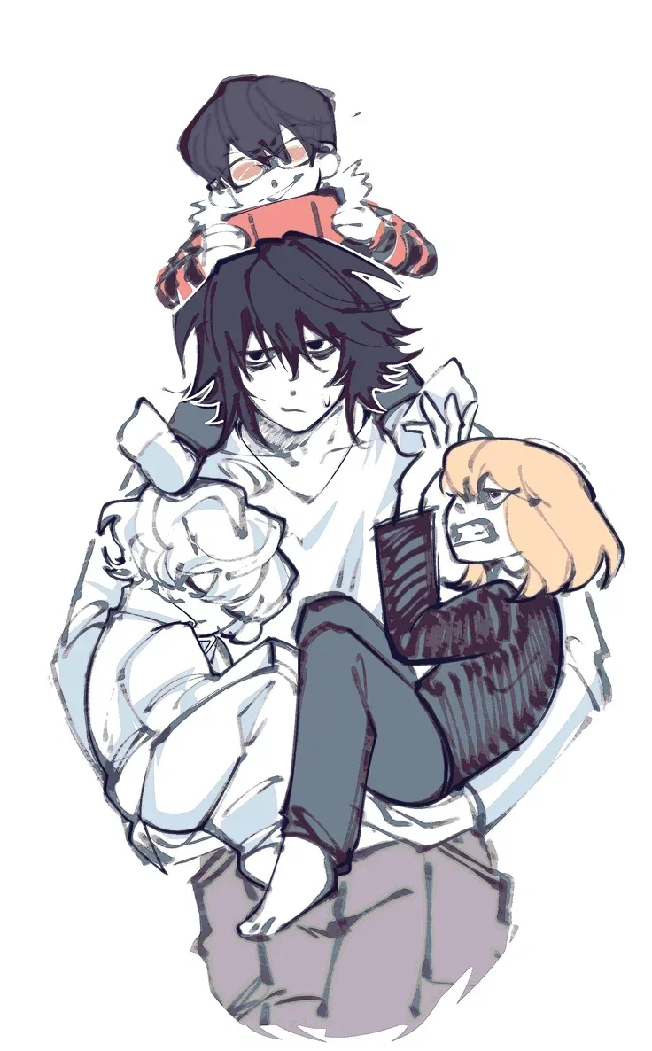 Avatar of L Lawliet, Mello, Matt, and Near||Family au