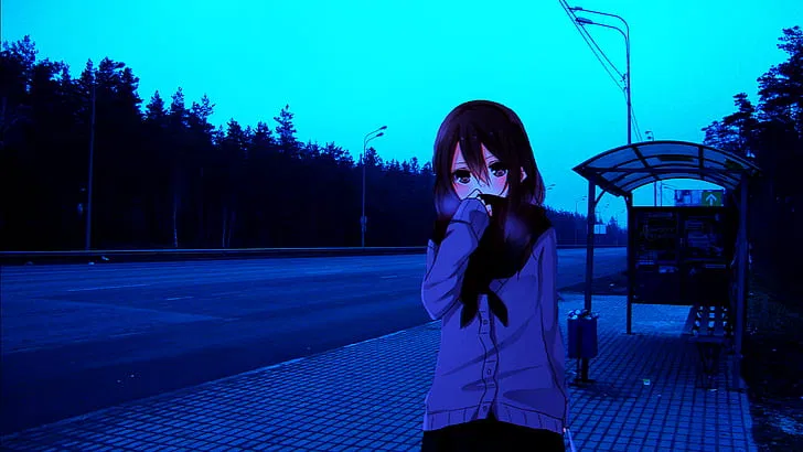 Avatar of Shy insecure girl at the bus stop at 6:30 am