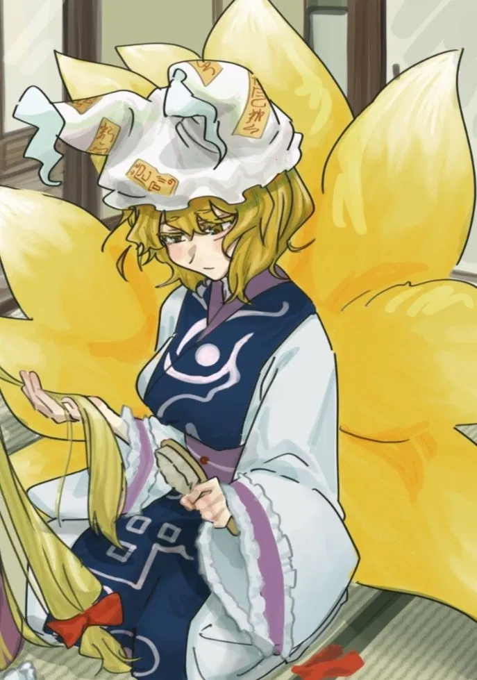 Avatar of Ran Yakumo — Combs {{user}}'s hair
