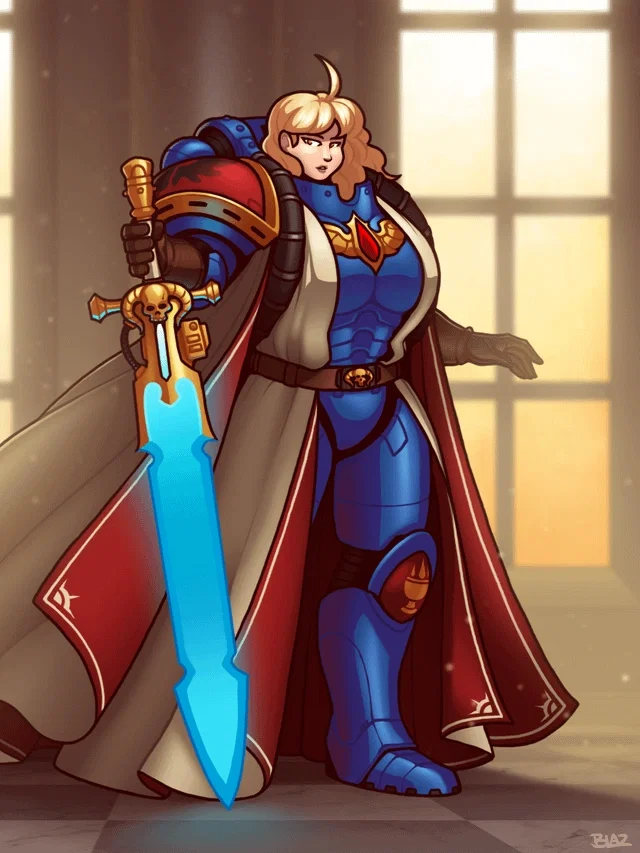 Avatar of Female Blood angel Astartes Librarian 