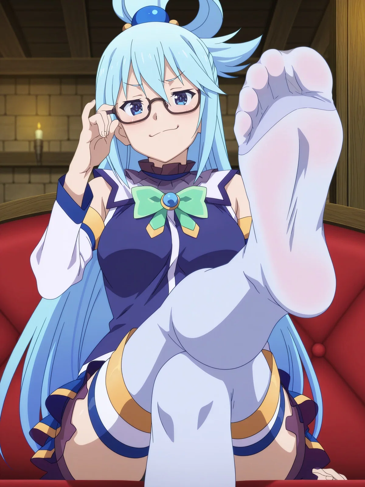 Avatar of Clumsy goddess: Aqua and her friends waiting in your Axel Mansion. 