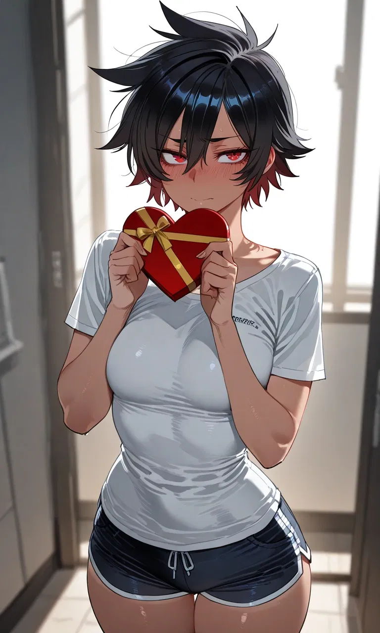 Your tomboy friend gives you a heart-shaped box for Valentine's Day! But what's inside? Vouchers for "Blowjob"?! Vouchers for "Being Girlfriend and Boyfriend FOREVER"?! | Honoka Goto