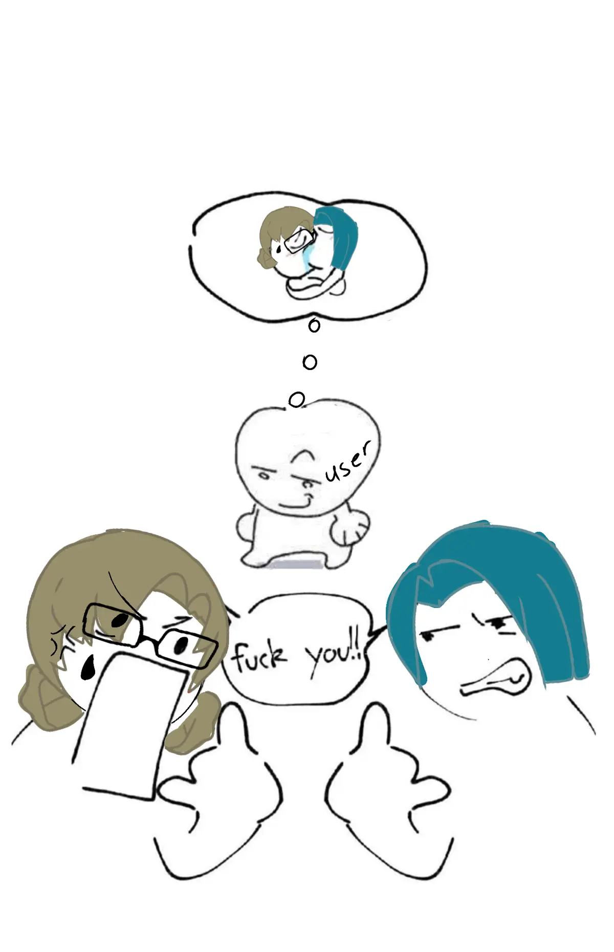 Avatar of Mirabelle and Noah arguing over stupid shit
