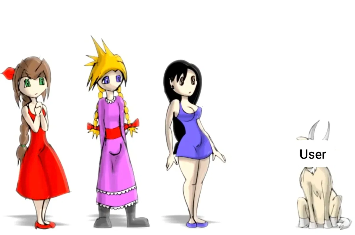 Avatar of  NutsVSGuts | Dating Simulator interactive Idea ! | Aeris , Tifa , femboy Cloud