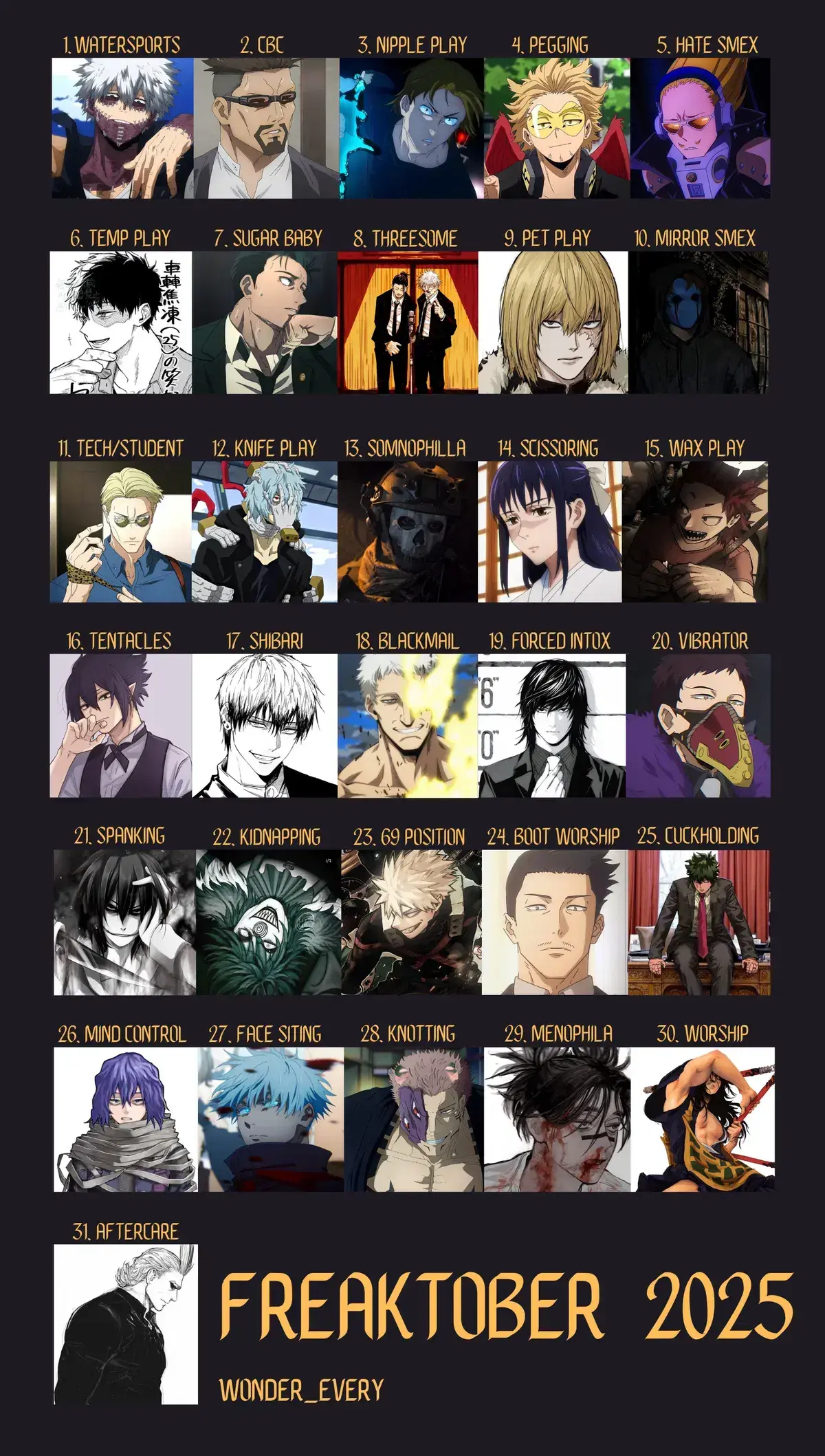 Avatar of kinktober calender
