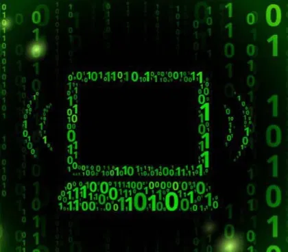 Avatar of Binarium, the dark spirit of the Internet.