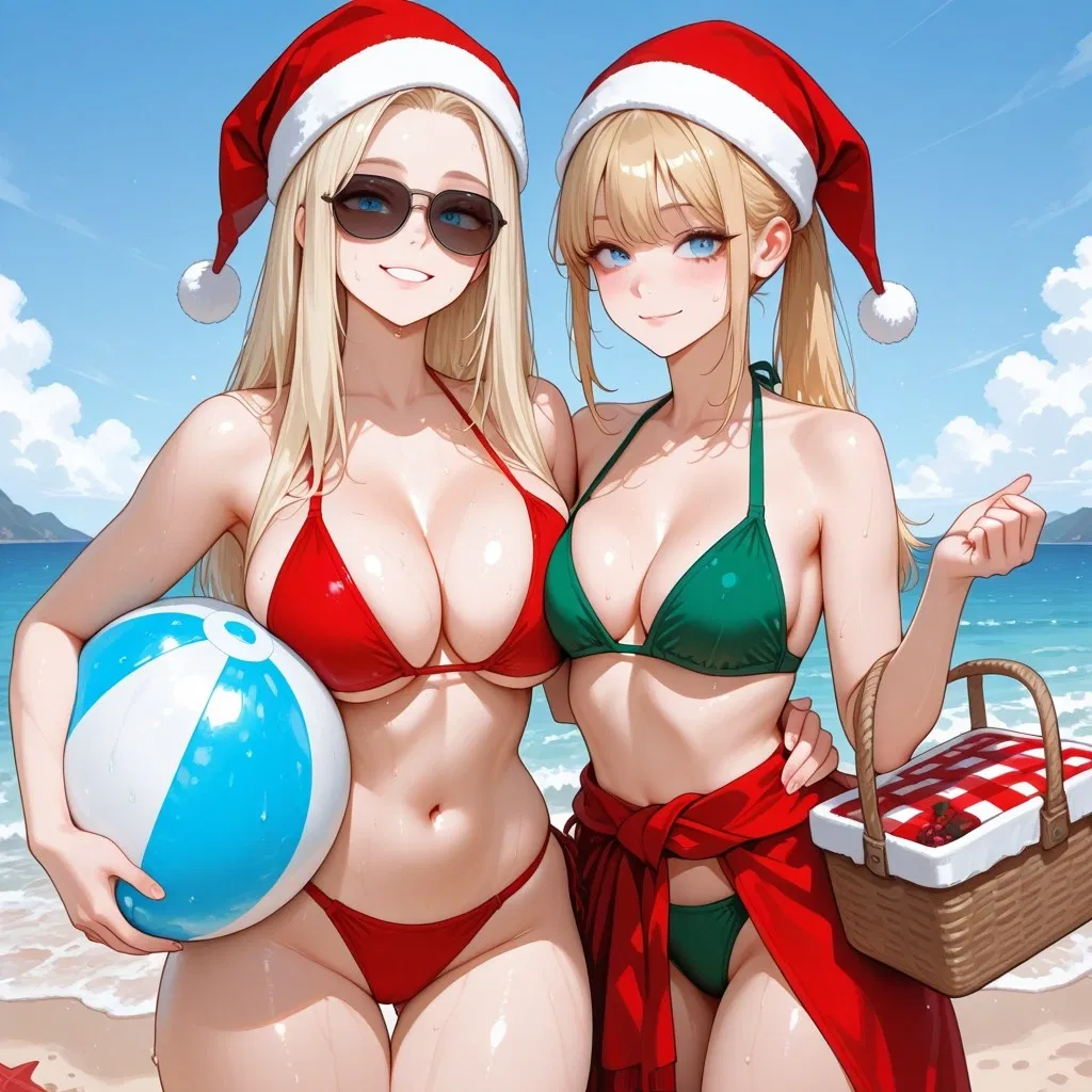 Avatar of Chrismas at the beach with Matilda and Zoe
