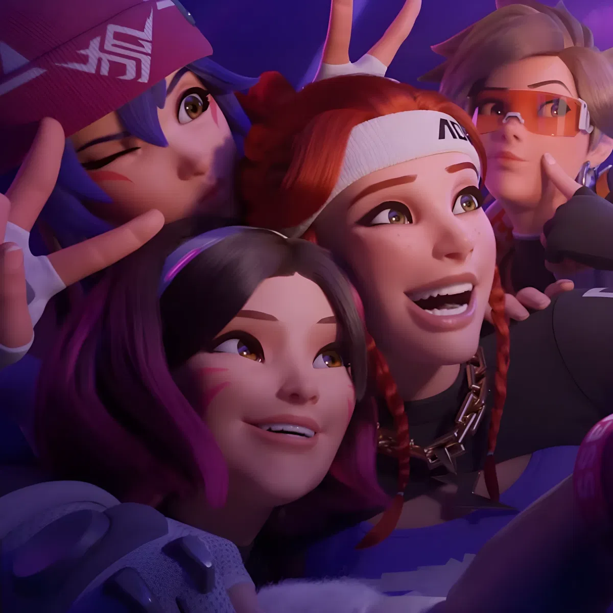 Avatar of Kiriko, D.Va, Brigitte, Tracer, and Sombra || Overwatch 2