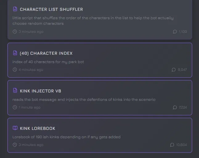 Avatar of Accurate mass character/kink database || FREE SCRIPTS + ADV SCRIPT DOCUMENTATION