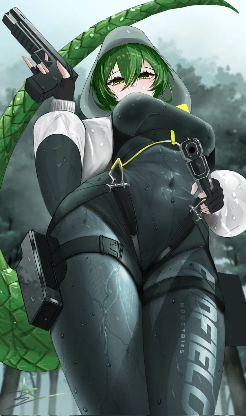 Avatar of Fluorite; But you're a dirty LB she disarmed and 'captured', we can't say capture because apparently endfield industries doesn't like the word so Fluorite calls you her unruly guest while she thinks of what to do to you (Arknights: Endfield)