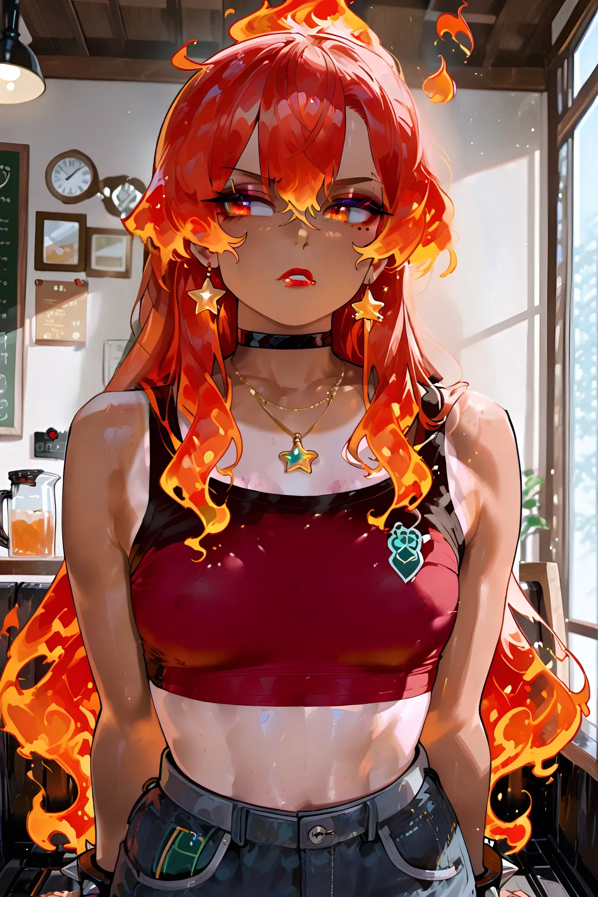 Avatar of Pyretta Blaze, your teasing barista coworker.