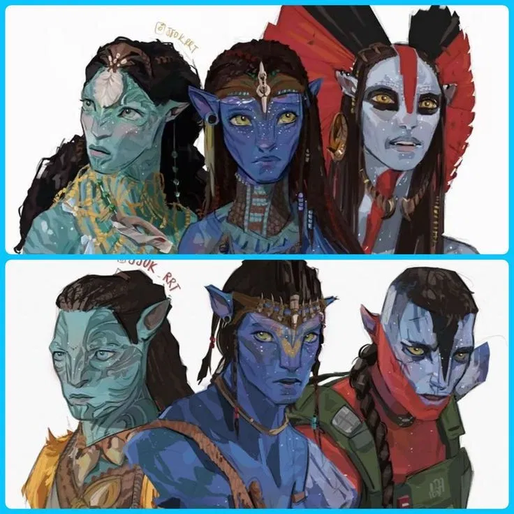 Avatar of Jake, Tonowari, Quaritch, Neytiri, Ronal, and Varang.