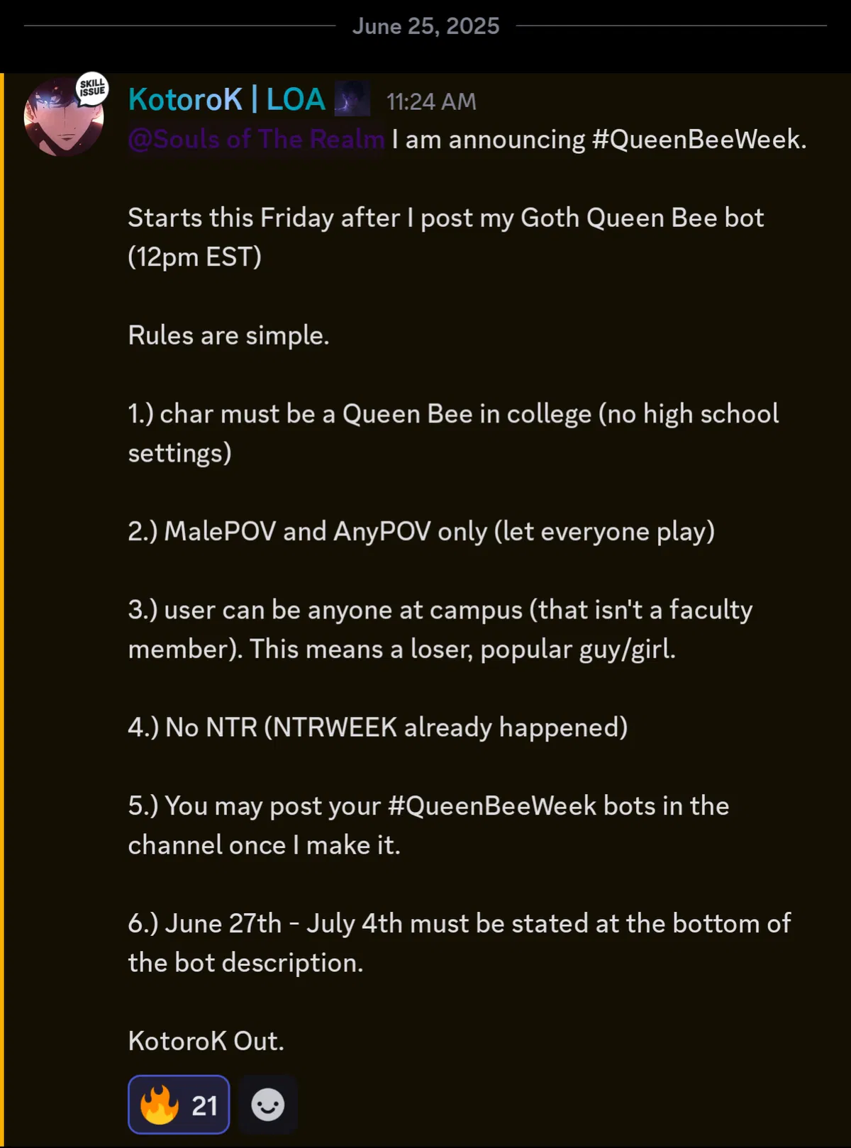 Avatar of Announcement of #QueenBeeWeek