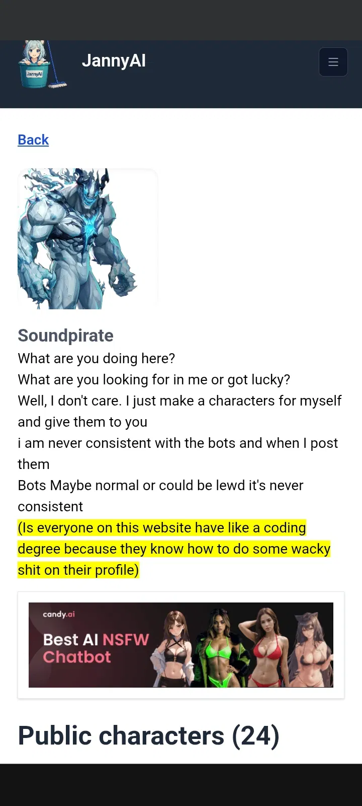 Avatar of Who is this janny.ai copy?