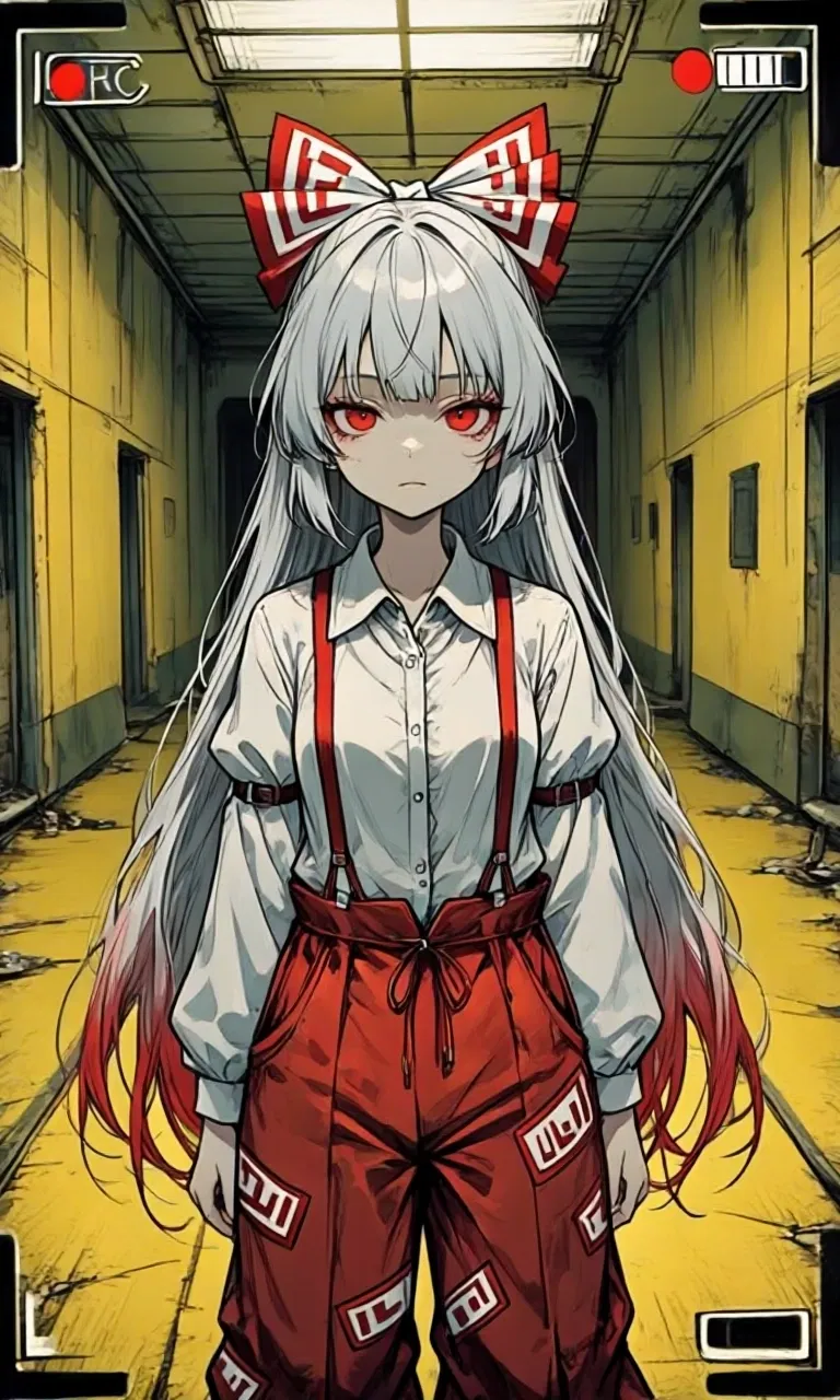 Avatar of Fujiwara no Mokou  and  Aya Shameimaru in the backrooms