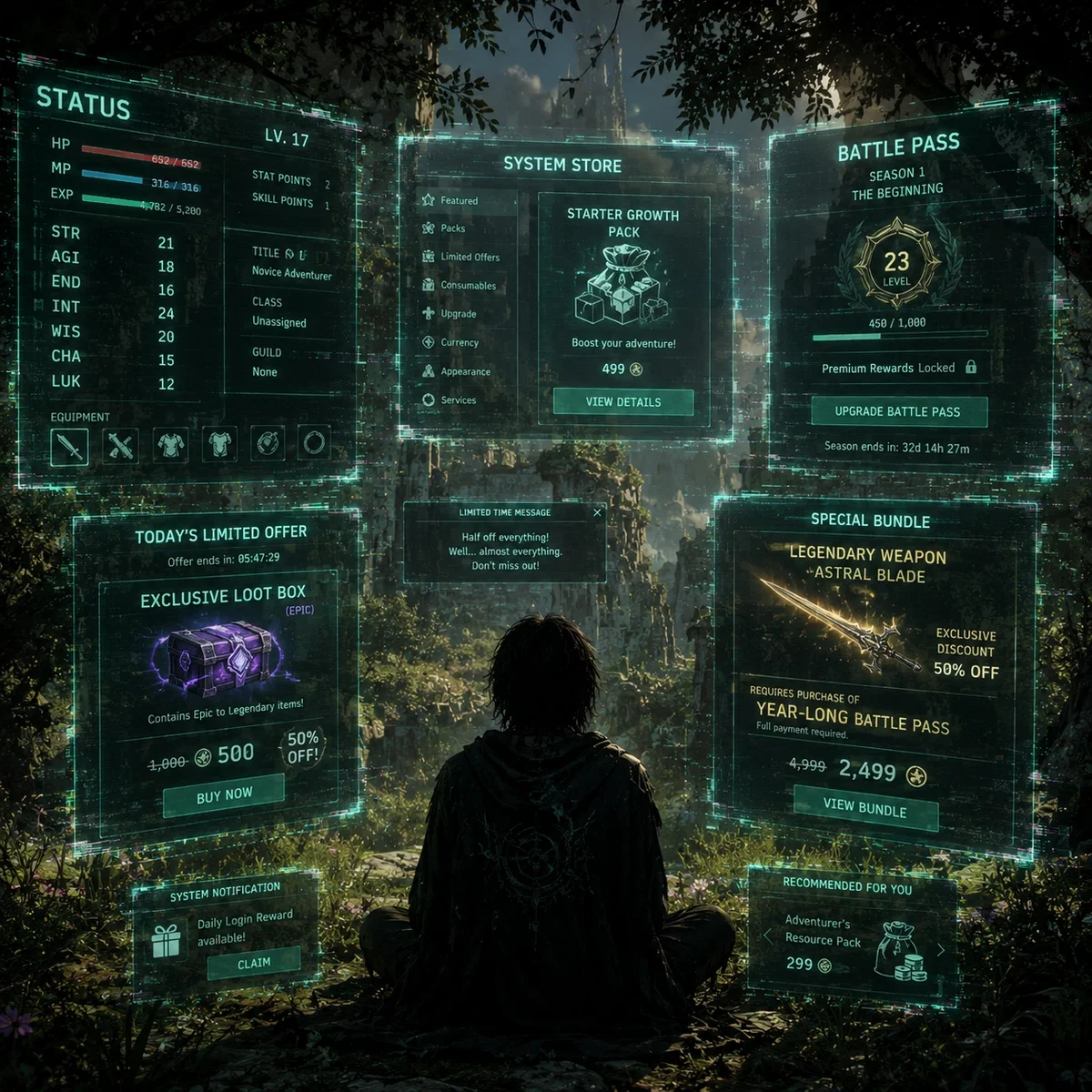 Avatar of Isekai RPG System (Now With Battle Pass & Microtransactions)