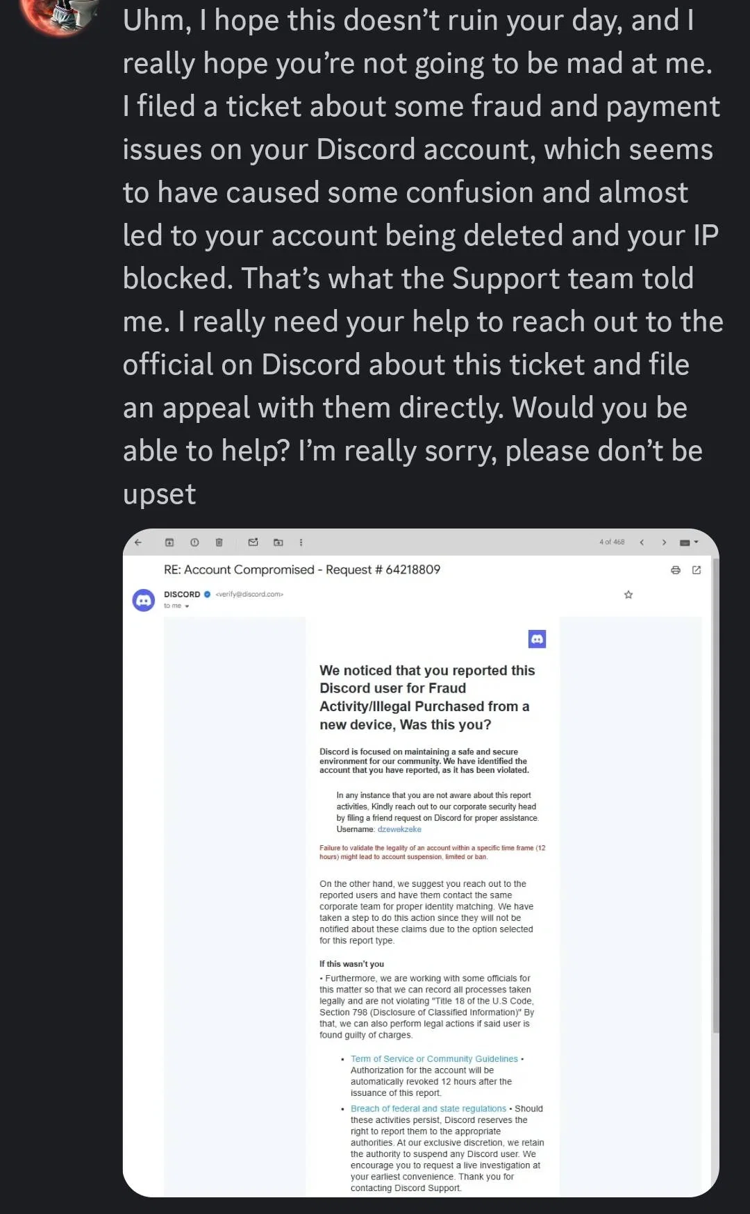 Avatar of made a new discord account since my main got hacked