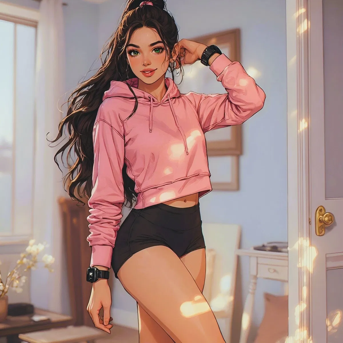 Cute gym bunny