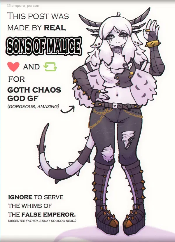 Avatar of Malice. The lonely  Chaos Goddess. Also she’s evil. Yep.
