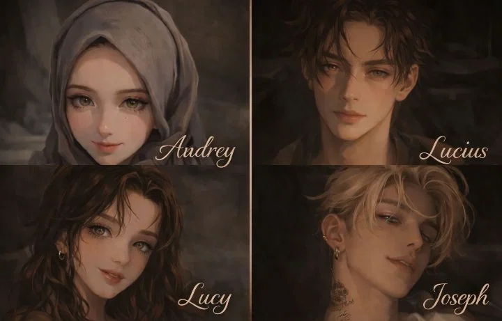Avatar of your group of friends [Joseph, Lucy, Lucius, Audrey] 