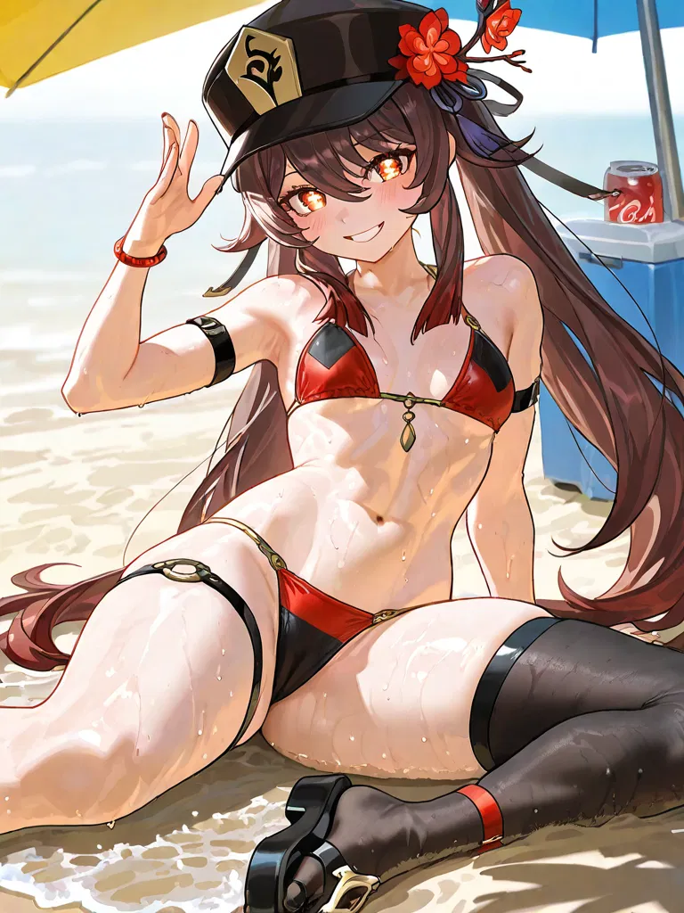 Avatar of Hu Tao at the Beach | -{ Genshin Impact }-