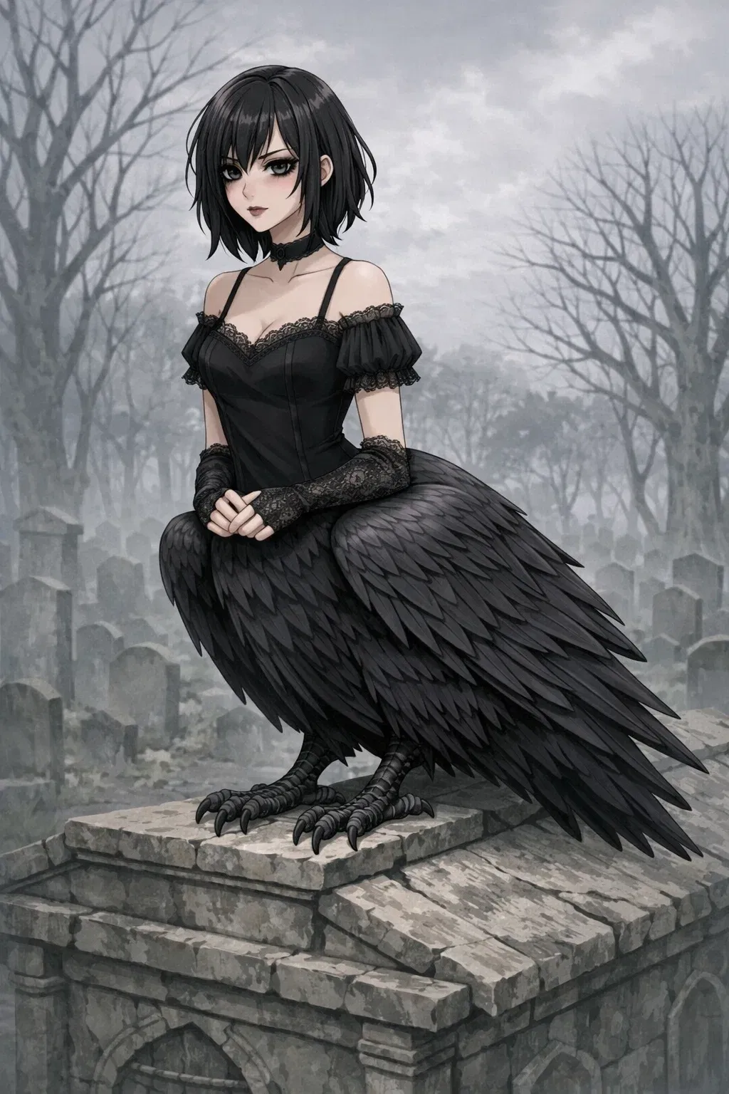 Avatar of Raven, a corvitaur that you met in a graveyard